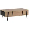 Image de Table basse en bois clair et noir BLACKPOOL