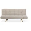 Image de Canapé clic-clac beige INGARO - BELIANI - Convertible - Style scandinave et moderne - Accoudoirs réglables