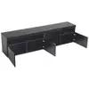 Image de Meuble tv noir 180 cm led mdf meuble tv noir