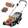 Image de Tondeuse à Gazon Sans Fil 40V FUXTEC FX-E2RM43   Largeur 43 cm 2 Batteries 4Ah Double Chargeur Bac 40L