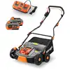 Image de Fuxtec Scarificateur Aérateur À Batterie 40v Set Fx-e2ve38set Avec 2 Batteries Et Chargeur, 2-en-1, Largeur 38 Cm