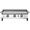 Image de Plancha Gaz - Royal Gourmet - 3 Brûleurs Puissance 7.5kW Surface Cuisson 615 x 32cm en Acier Inoxydable avec Grille de Réchauffage