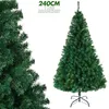 Image de Sapin de Noël Artificiel en PVC 240cm avec 1138 Branches & Support en FerVert