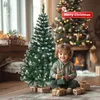 Image de Sapin de Noël Artificiel avec neige 120cm avec 300 Branche en PVC & Support en Fer