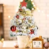 Image de Sapin de Noël Artificiel Lumineux LED Effet Neige 40.6cm 50 Branches en PVC pour Décoration Noël