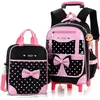 Image de Sac Dos Roulettes pour Filles - Cartable Roulettes avec Sac Main avec Nud Papillon pour Enfants couleurs multiples CARTABLE