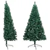 Image de Sapin de noël artificiel - Arbre de Noël moitié avec support Vert 150 cm PVC Magnifique