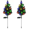 Image de Sapin de Noël Artificiel - 75 cm - Guirlandes lumineuses intégrées - Énergie solaire - Lot de 2