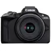 Image de Canon eos r50, black + rf-s 18-45mm f4.5-6.3 is stm kit milc 24,2 mp cmos 6000 x 4000 pixels noir 162766
