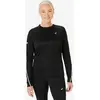 Image de T-shirt ASICS Road Lite-Show manche longue noir pur femme - M