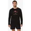 Image de T-shirt ASICS Fujitrail Logo manches longues noir rouge - XXL