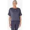 Image de T-shirt ASICS Nagino Run Adjustable manches courtes bleu foncé femme - M