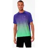 Image de T-shirt ASICS Road Fade manches courtes bleu violet vert - M