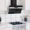 Image de  ON SALE)Hotte murale 60 cm Acier et verre trempé Noir - Hotte aspirante Maison@6837661