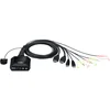 Image de Aten Commutateur Kvm Câble Hdmi 4k Usb 2 Ports Avec Sélecteur De Port Distant
