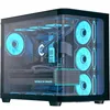 Image de Boîtier dordinateur tour moyenne noir en verre trempé - Aerocool - Compatible mATX mini ITX ATX - Acier et verre trempé