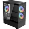 Image de Mini tour noire en acier et verre trempé - Aerocool - Modèle Viewport Mini V4 - Format mATX - Alimentation en bas
