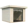 Image de Studio de jardin Lydia en bois naturel - Baie coulissante alu. - ép.28mm - 329x351x237 cm - 115m² - White Wood