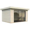 Image de Studio de jardin Lydia en bois naturel - Baie coulissante alu. - ép.28mm - 429x351x237 cm - 15m² - White Wood