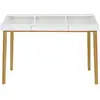 Image de Bureau Design 3 Tiroirs "lindenhof" 120cm Blanc & Chêne