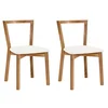 Image de Lot De 2 Chaises Design "cee" 75cm Chêne & Blanc
