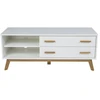 Image de Meuble Tv Design "kensal" 130cm Chêne & Blanc