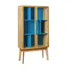 Image de Bibliothèque Vitrine "avon" 165cm Chêne & Bleu