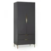 Image de Armoire 2 Portes Design "kobe" 195cm Gris