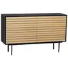 Image de Commode Design "stripe 6d" 140cm Chêne & Noir
