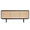 Image de Buffet 4 Portes & 2 Niveaux "stripe" 161cm Chêne & Noir