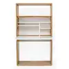 Image de Bureau secrétaire design loma 157cm blanc & chêne