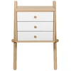 Image de Table De Chevet Murale 3 Tiroirs "wiru" 70cm Chêne & Blanc