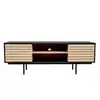 Image de Meuble Tv Design "stripe" 150cm Chêne & Noir