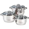 Image de Batterie de Cuisine - Maestro MR-2020-6M - Acier Inoxydable - 6 pièces - Couvercles en Verre Trempé