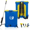 Image de Pulvérisateur électrique dorsal 16 L rechargeable 12V lance télescopique 49-85 cm TERRE JARDIN pression réglable 45 bar - 4 buses