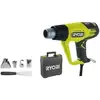 Image de Ryobi - décapeur thermique 2 000 w - 2 températures 50 650°c - affichage lcd - en coffret avec 1 grattoir et 4 buses - ehg2020lcd