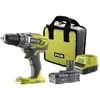 Image de RYOBI - Perceuse-visseuse 18V ONE+ - 50 Nm - 500-1800 tr/min - mandrin 13 mm + 1 batterie 2 Ah chargeur & sac - R18DD3-120S