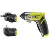 Image de RYOBI Tournevis - 4 V - Livré en coffret avec 10 embouts de vissage un renvoi dangle et un mandrin supplémentaire
