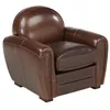 Image de Fauteuil club en cuir vieilli BAUDOIN - Chocolat