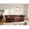 Image de Canapé 3 places chesterfield CLOTAIRE 100% cuir vieilli