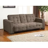 Image de Canapé 3 places clic-clac en microfibre DEVONSHIRE avec tablette centrale rabattable - Marron