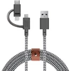 Image de Câble Eco Belt 3en 1 Usb-a Vers Micro Usb, Usb-c, Lightning - 2m Zèbre Multicolore Native Union