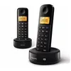 Image de Téléphone fixe sans fil - PHILIPS - D1652B - Double combiné - Noir - Autonomie 10H