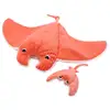 Image de Peluche raie manta corail maman et bebe mantalou ptipotos