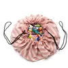 Image de Sac de rangement pour jouet rayures rose - 140 cm