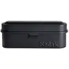 Image de Kodak film case (135) - boîtier compact en acier pour 5 rouleaux de film 135 mm, capot amovible, design années 70, protection poussière et humidité - noir