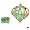 Image de Lot De Boules De Noël Diamant Vert Plastique 8 X 9 X 8 Cm (12 Unités)