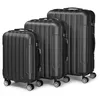 Image de Set de 3 Valises avec Serrure à Combinaison ABS 4 Roues Pivotantes à 360° Noir