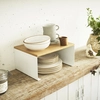 Image de Étagère Empilable En Métal Avec Plateau En Bois - 14,5 X 30,5 X 22 Cm