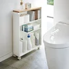 Image de Mobilier De Rangement Étroit En Métal Et Bois De Hêtre Pour Fournitures Sanitaires
